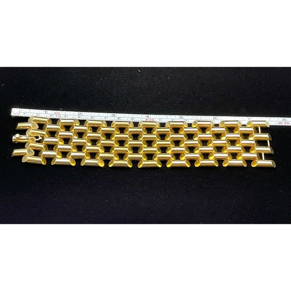 Vintage 1940's Linear Link 14k Gold Bracelet 80+ G - Picture 10 of 12